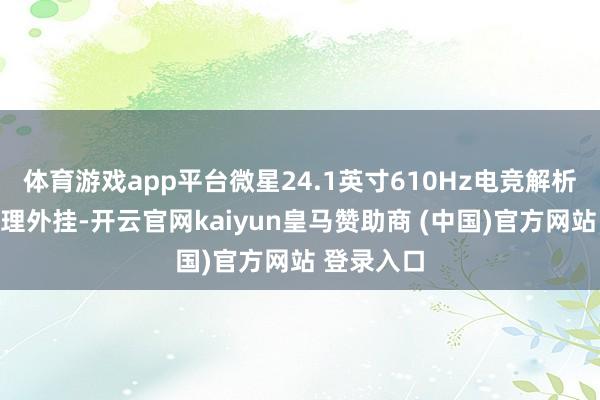 体育游戏app平台微星24.1英寸610Hz电竞解析器号称物理外挂-开云官网kaiyun皇马赞助商 (中国)官方网站 登录入口