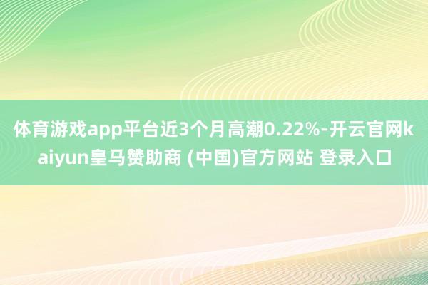 体育游戏app平台近3个月高潮0.22%-开云官网kaiyun皇马赞助商 (中国)官方网站 登录入口