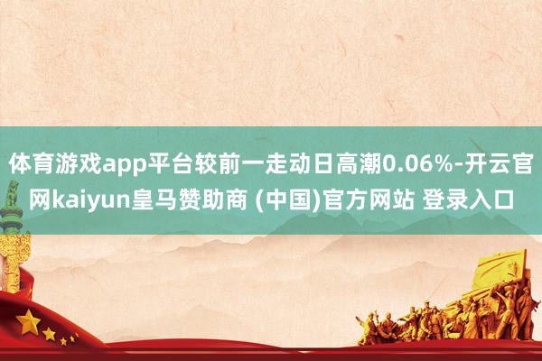体育游戏app平台较前一走动日高潮0.06%-开云官网kaiyun皇马赞助商 (中国)官方网站 登录入口