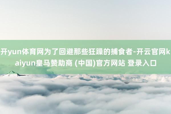 开yun体育网为了回避那些狂躁的捕食者-开云官网kaiyun皇马赞助商 (中国)官方网站 登录入口