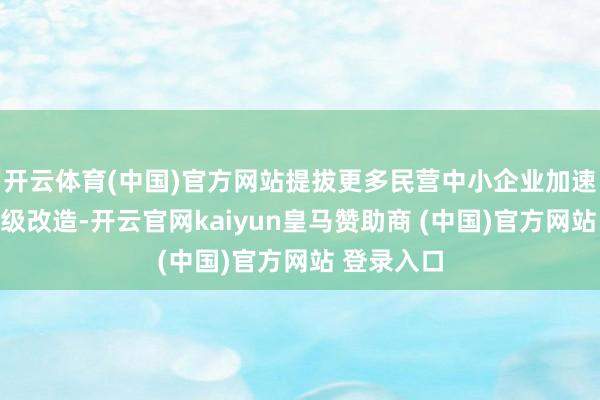 开云体育(中国)官方网站提拔更多民营中小企业加速数字化升级改造-开云官网kaiyun皇马赞助商 (中国)官方网站 登录入口